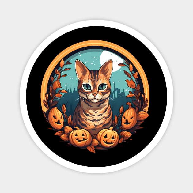 Bengal Cat Halloween, Cat Lover Magnet by dukito